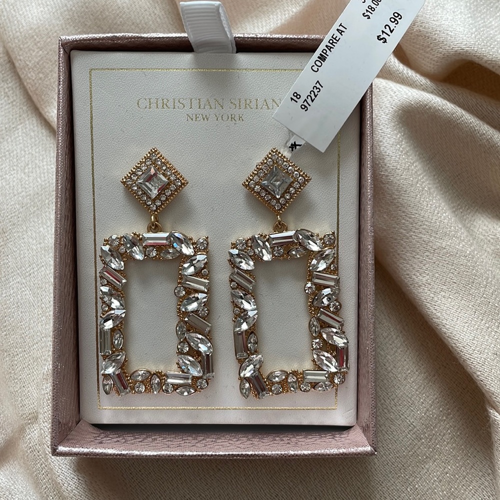 Christian Siriano crystal statement earrings